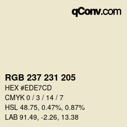 カラーコード: RGB 237 231 205 | qconv.com