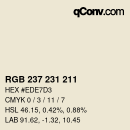 Código de color: RGB 237 231 211 | qconv.com
