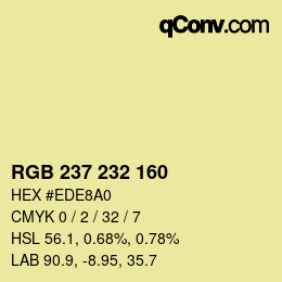 Color code: RGB 237 232 160 | qconv.com
