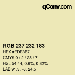 Color code: RGB 237 232 183 | qconv.com