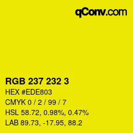 カラーコード: RGB 237 232 3 | qconv.com