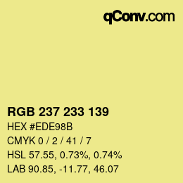Color code: RGB 237 233 139 | qconv.com
