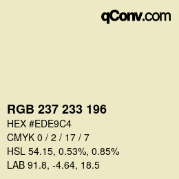 Color code: RGB 237 233 196 | qconv.com