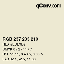 カラーコード: RGB 237 233 210 | qconv.com