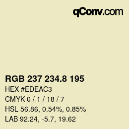 カラーコード: RGB 237 234.8 195 | qconv.com