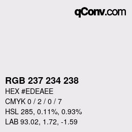 Color code: RGB 237 234 238 | qconv.com