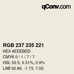 カラーコード: RGB 237 235 221 | qconv.com