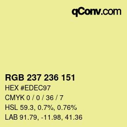 Color code: RGB 237 236 151 | qconv.com