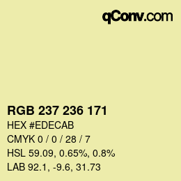Color code: RGB 237 236 171 | qconv.com