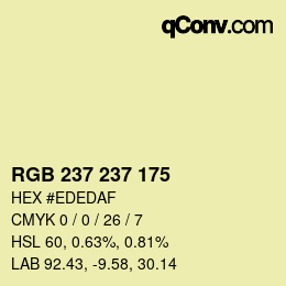 Color code: RGB 237 237 175 | qconv.com