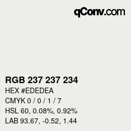 Código de color: RGB 237 237 234 | qconv.com