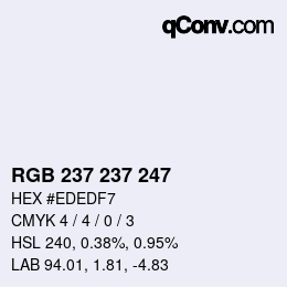 Color code: RGB 237 237 247 | qconv.com