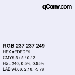 Color code: RGB 237 237 249 | qconv.com