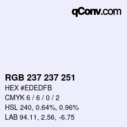 Color code: RGB 237 237 251 | qconv.com