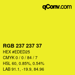 Color code: RGB 237 237 37 | qconv.com