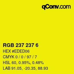Color code: RGB 237 237 6 | qconv.com