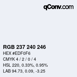 Color code: RGB 237 240 246 | qconv.com