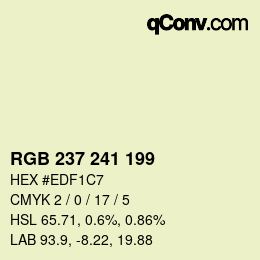 Color code: RGB 237 241 199 | qconv.com