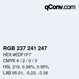 Color code: RGB 237 241 247 | qconv.com