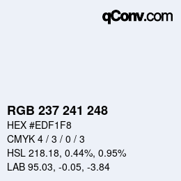 Farbcode: RGB 237 241 248 | qconv.com