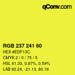 Color code: RGB 237 241 60 | qconv.com