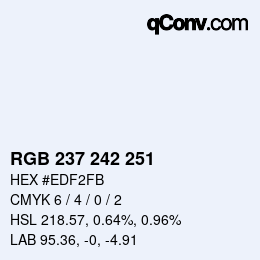 Color code: RGB 237 242 251 | qconv.com
