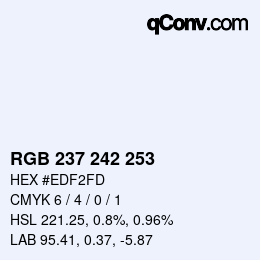 Farbcode: RGB 237 242 253 | qconv.com