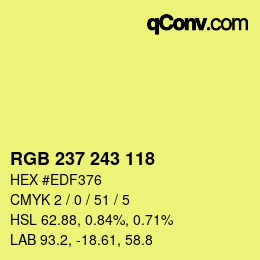 Color code: RGB 237 243 118 | qconv.com