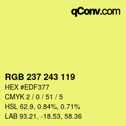 Farbcode: RGB 237 243 119 | qconv.com
