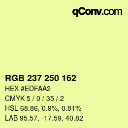 Color code: RGB 237 250 162 | qconv.com