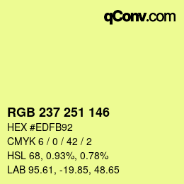 Color code: RGB 237 251 146 | qconv.com