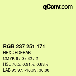 Color code: RGB 237 251 171 | qconv.com