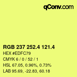カラーコード: RGB 237 252.4 121.4 | qconv.com