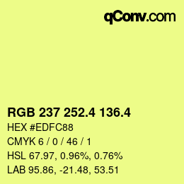 カラーコード: RGB 237 252.4 136.4 | qconv.com