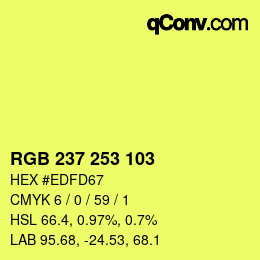 カラーコード: RGB 237 253 103 | qconv.com