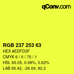 カラーコード: RGB 237 253 63 | qconv.com