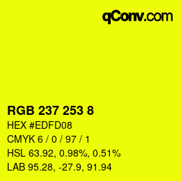 颜色代码: RGB 237 253 8 | qconv.com