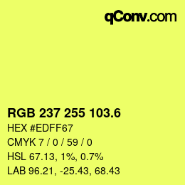 カラーコード: RGB 237 255 103.6 | qconv.com