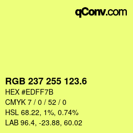 カラーコード: RGB 237 255 123.6 | qconv.com