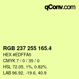 カラーコード: RGB 237 255 165.4 | qconv.com
