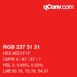 Color code: RGB 237 31 31 | qconv.com