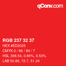 Color code: RGB 237 32 37 | qconv.com
