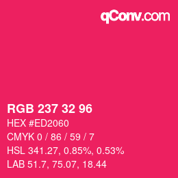 Color code: RGB 237 32 96 | qconv.com