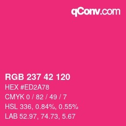 Color code: RGB 237 42 120 | qconv.com