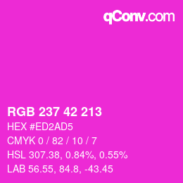 Color code: RGB 237 42 213 | qconv.com