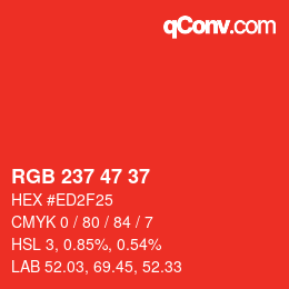 Color code: RGB 237 47 37 | qconv.com