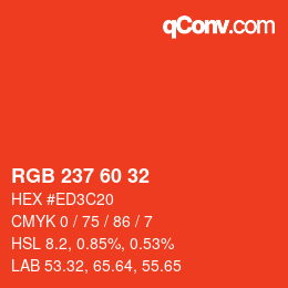 カラーコード: RGB 237 60 32 | qconv.com