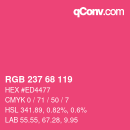Color code: RGB 237 68 119 | qconv.com