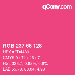 Color code: RGB 237 68 128 | qconv.com