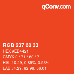 Color code: RGB 237 68 33 | qconv.com